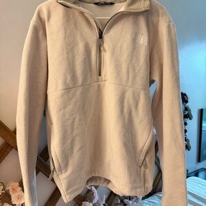 North Face Cream Quarter Zip Sweater